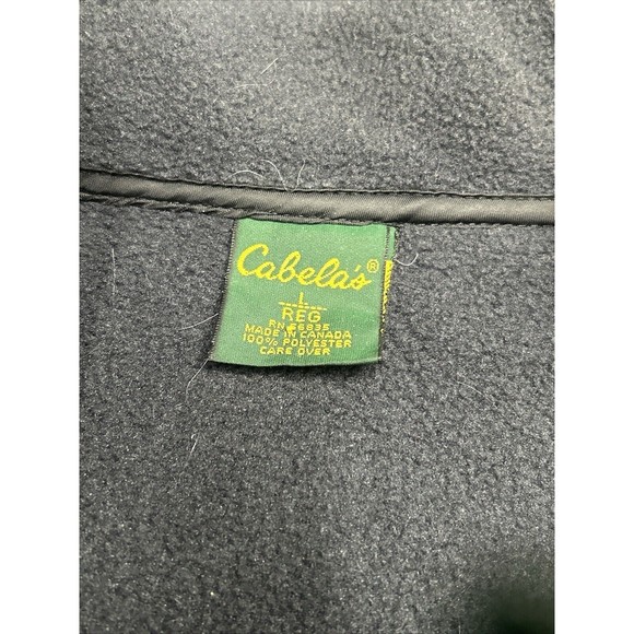 Cabela's Black Polartec Deer Buck Embroidery Fleece 1/4 Zip Sweater Size Large - Picture 5 of 9